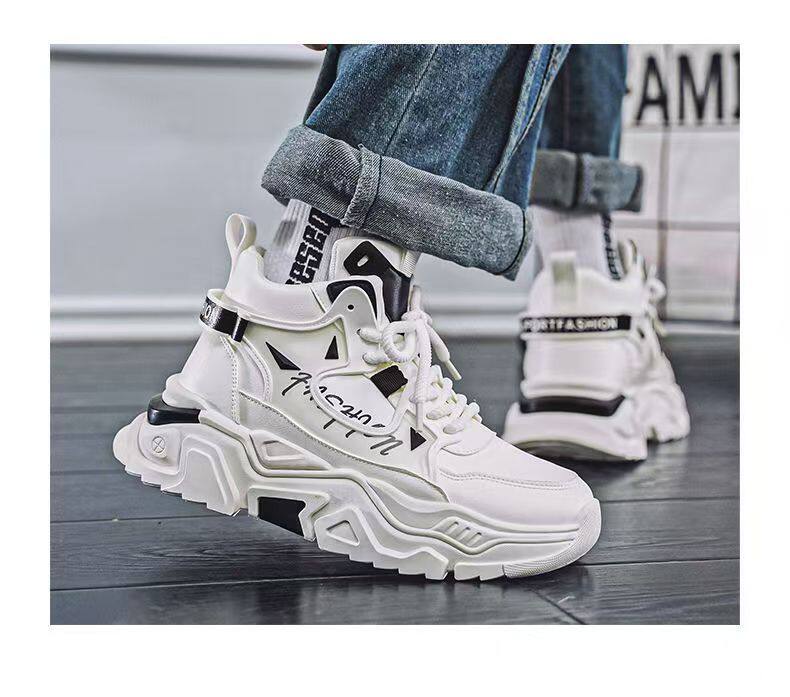 Giày nam cao cổ Martin trẻ trung, giày thể thao casual cổ cao tăng chiều cao, đế cao 3 cm — C73 màu đen, C73 trắng chi tiết 24