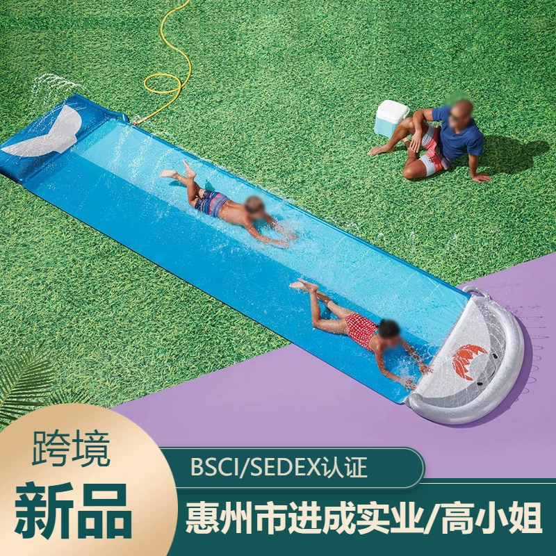 Надувная акула горка для двух водных горок для детей на открытом воздухе газон водная игрушка надувная водная горка