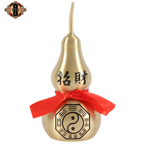 Hongda pure brass open gourd home entrance gossip copper gourd copperware gift ornaments