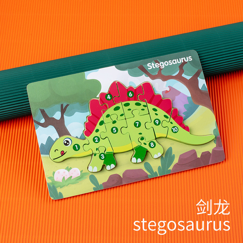 Iluminación niños 3D hebilla tridimensional rompecabezas educación temprana tráfico rompecabezas de madera bebé juguetes educativos de madera al por mayor