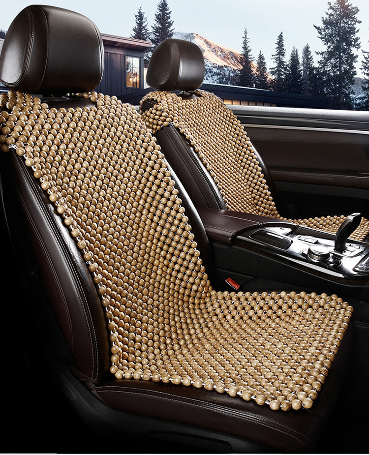 Wooden Bead Cooling Mat, Summer Car Seat Cushion, Single Seat, Main Driver's Seat Cushion, Breathable Summer Car Mat, Universal for Large Trucks