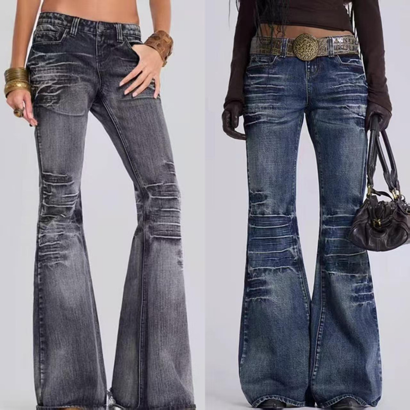 Jaded London Hot Girl Y2K Yawen Washed Low Waist Flared Jeans Jwl4773