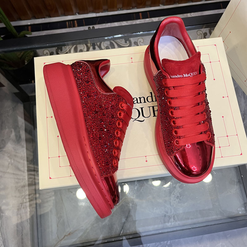New Mcqueen Little Red Shoes with Starry Rhinestones, Red Xiuhe Wedding Shoes, Bridal Shoes, Dual-Purpose Casual Sports Shoes New Mcqueen Little Red Shoes with Starry Rhinestones, Red Xiuhe Wedding Shoes, Bridal Shoes, Dual-Purpose Casual Sports Shoes