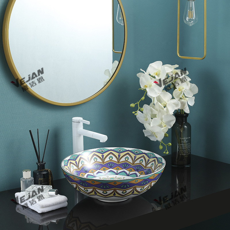 Ceramic Countertop Washbasin Single Basin Bathroom Balcony Large Small Size Rectangular Washbasin Household Basin