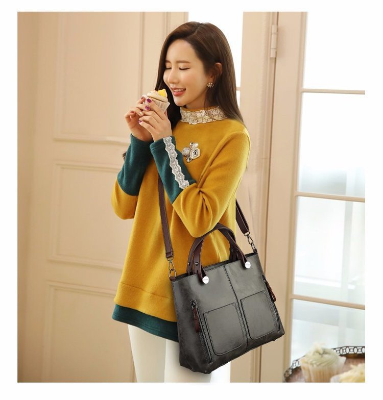 New retro European and American trend women's handbags, single-shoulder bags, crossbody bags, oil-leather cross-border one-piece shipping worldwide undefined