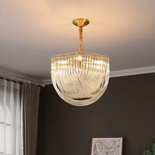 全铜轻奢客厅吊灯水晶后现代吊灯简约创意设计师餐厅卧室大气灯具