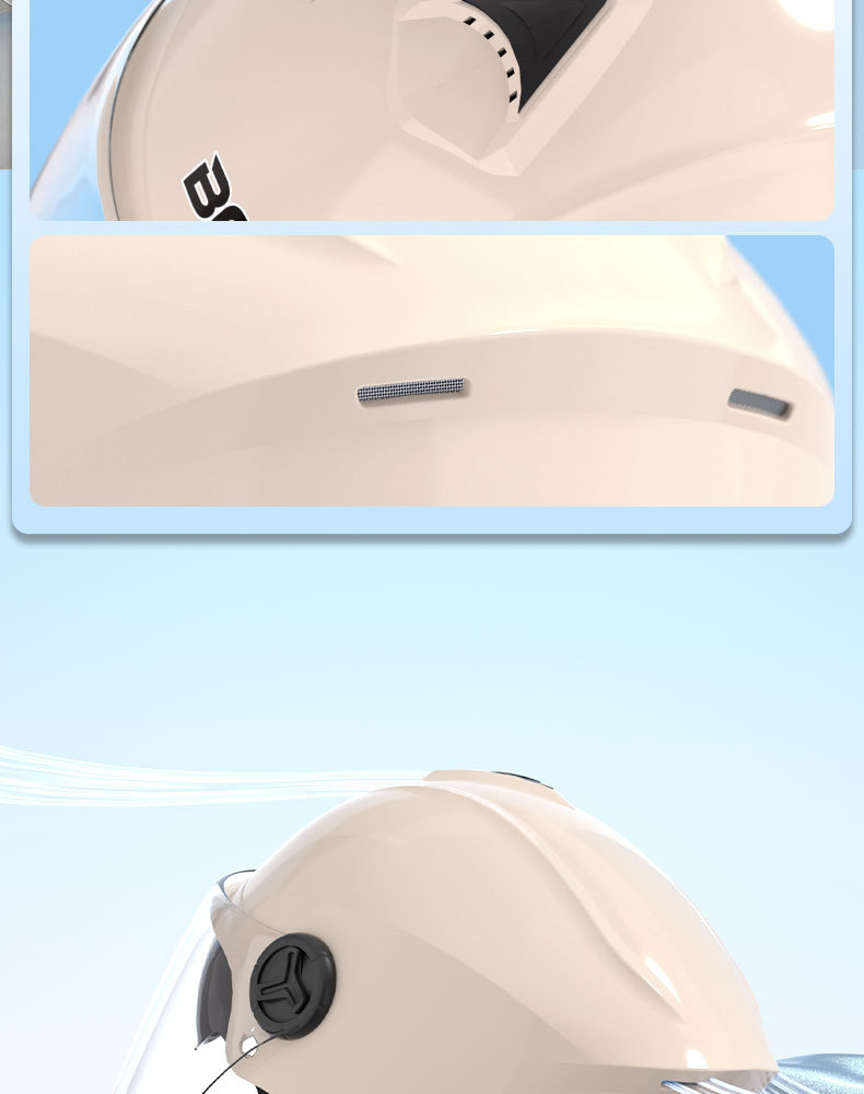New National Standard Certified Double-Mirror Electric Motorcycle Helmet for Women and Men Battery Car Half Helmet Summer Sun Protection Safety Helmet