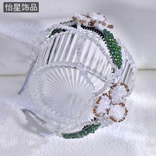 怡星 超仙古风花环头饰女森系花朵编发头箍跨境新娘发饰批发A53