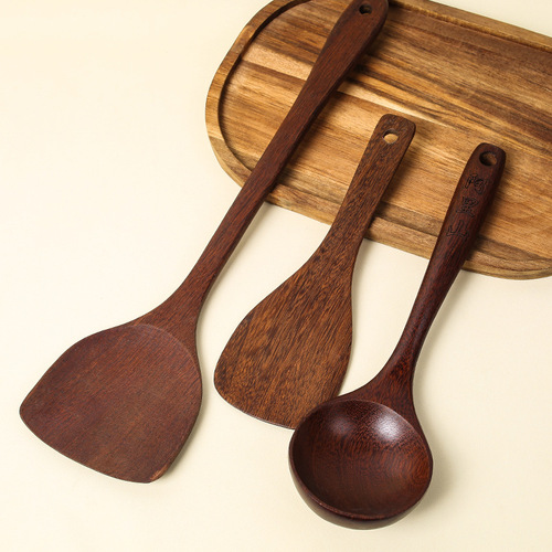 Wholesale chicken wing wooden spoon shovel household commercial good-looking long-handled soup spoon rice spoon coffee spoon set manufacturer