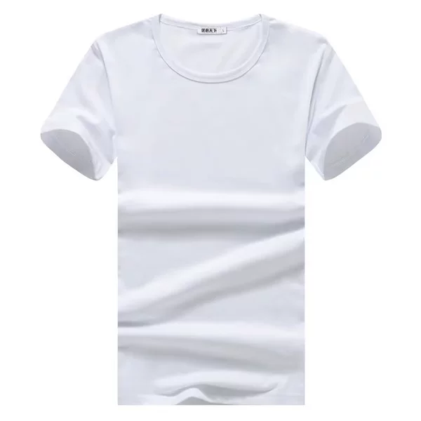 With a round collar, white