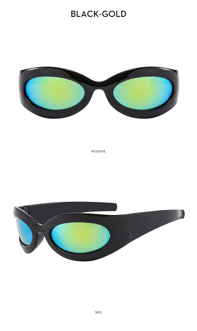 Unisex Gender Y2K Punk Gradient Color Ac UV400 Protection Oval Frame Full Frame Women's Sunglasses