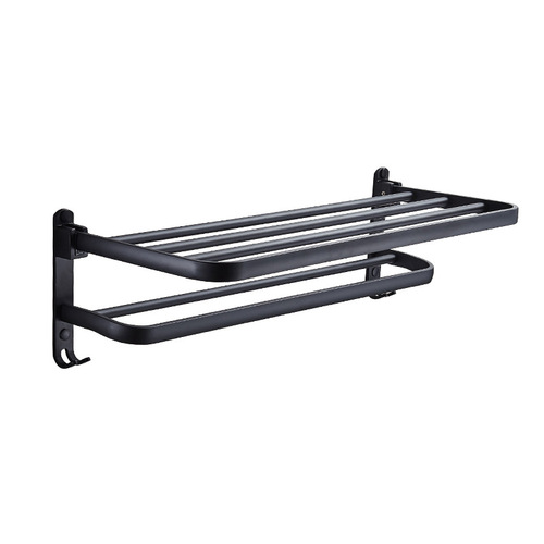 Gao Wenhai Gun Gray Space Aluminum Towel Rack Bathroom Pendant Bathroom Storage Rack Folding Bath Towel Rack Manufacturer Wholesale