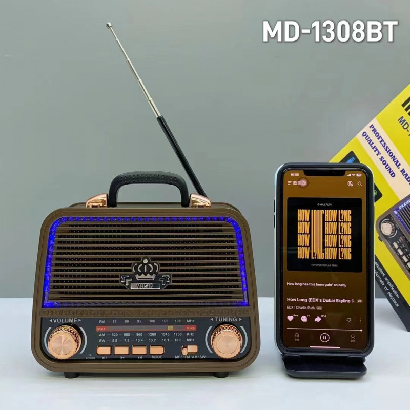 Cross-border new portable Bluetooth speaker dazzle lights outdoor three-segment FM with antenna radio