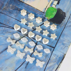 10個仿珍珠復古花朵蝴蝶結愛心星星串珠DIY手工飾品項鍊配件材料