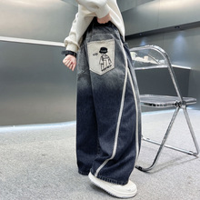 儿童装男童秋装裤子2025新款中大童春秋款直筒牛仔裤秋季男孩长裤