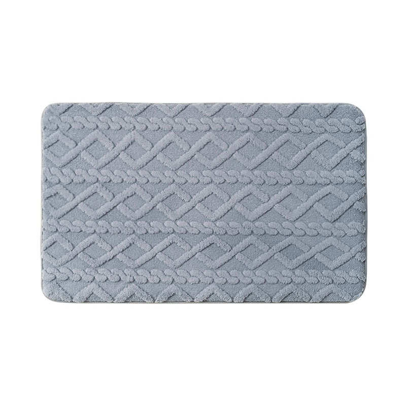 Alfombrilla para puerta de entrada transfronteriza Shumian terciopelo de algodón de color sólido jacquard baño alfombrilla antideslizante para baño doméstico