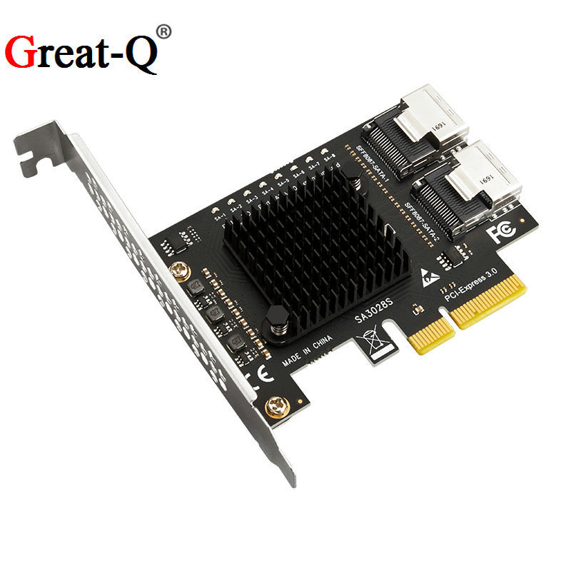 New PCIe to SFF-8087 SATA3.0 expansion card Mini-SAS/SATA hard disk adapter card 8 ports