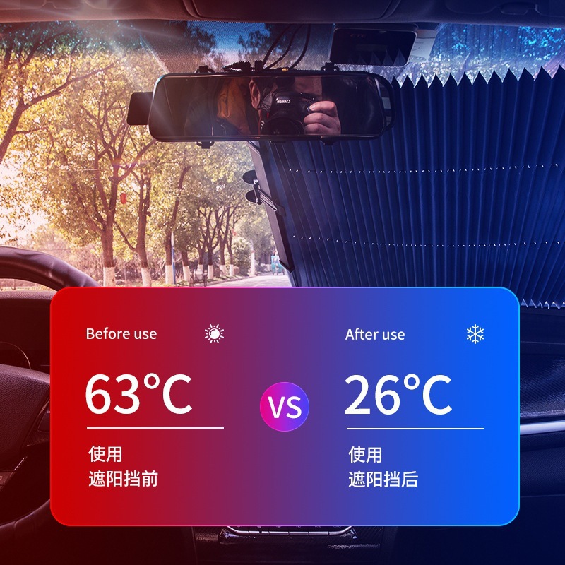 Auto transfronterizo protección solar aislamiento térmico guarda-sol auto telescópico plegable frontal guarda-viento guarda-sol frente a cortina solar