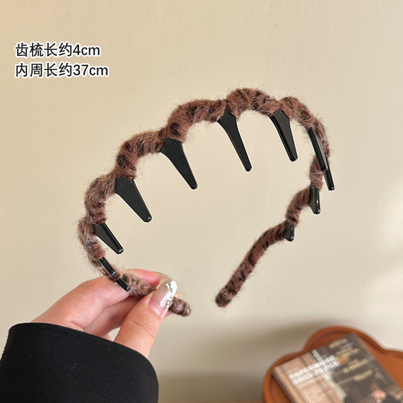 新款波点布艺缠绕发箍韩系带齿防滑压发发卡百搭外戴洗脸时尚头箍|undefined