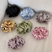 法式布艺蝴蝶结发夹气质发饰高级感小金片香蕉夹女后脑勺马尾竖夹