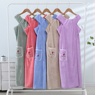 Bath skirt pineapple factory wholesale pineapple embroidered bath skirt bathrobe wearable wrappable large size bath skirt absorbent bath towel