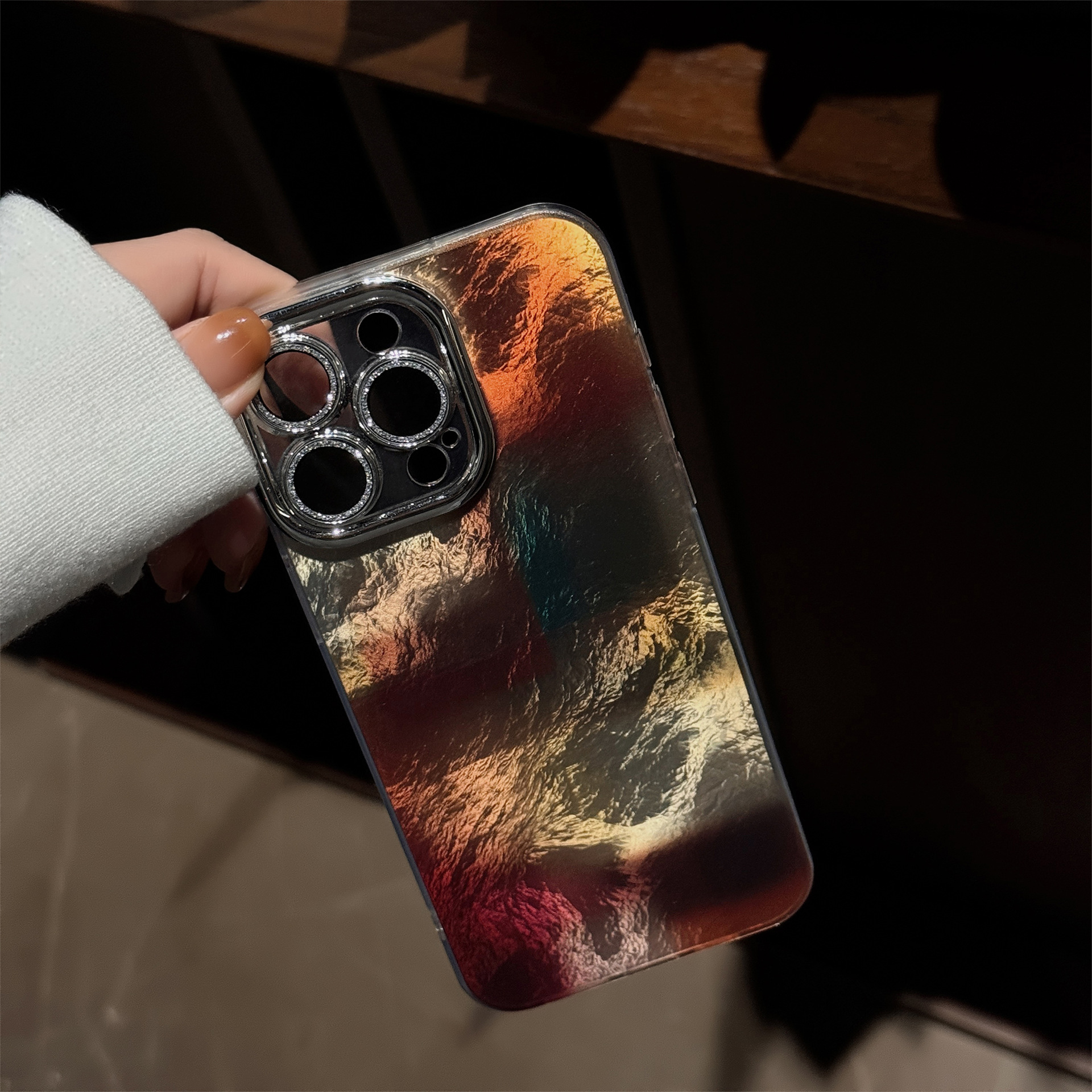 Funda para teléfono con diseño vintage de patchwork en degradado, compatible con iPhone 17, protector de lente para Apple 15 Pro Max, iPhone 14, funda rígida Melard 13.