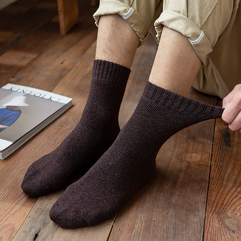 Autumn and Winter Thickened Wool Socks, Mid-Calf Plain Casual Socks, Men's Wool Socks, Women's Thickened Warm Socks Autumn and Winter Thickened Wool Socks, Mid-Calf Plain Casual Socks, Men's Wool Socks, Women's Thickened Warm Socks