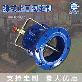 止回阀定制水利控制阀球墨铸铁微阻缓闭HH48/49X蝶式止回阀防逆流