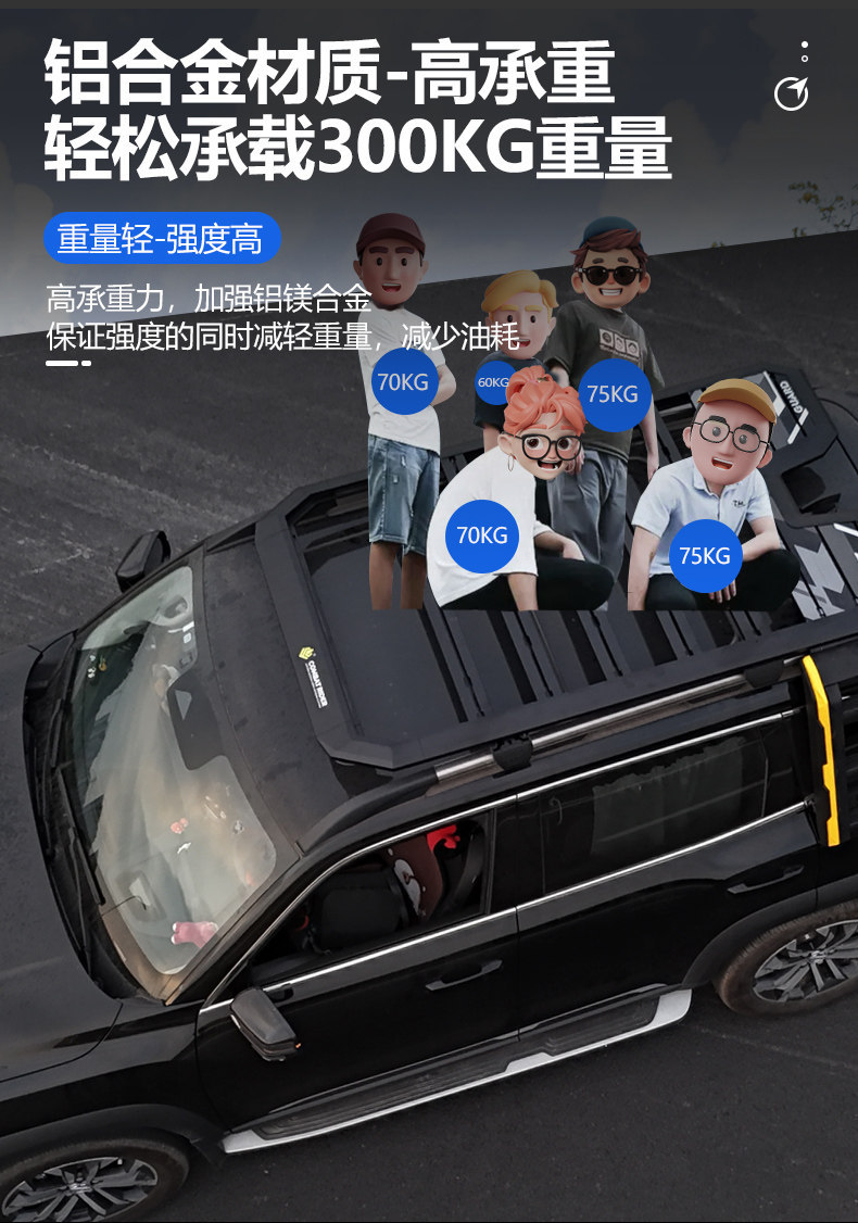 Suitable for the First-Generation Big Dog Outdoor Camping Vehicle Roof Expansion Explorer Roof Rack Canopy Side Tent Ladder