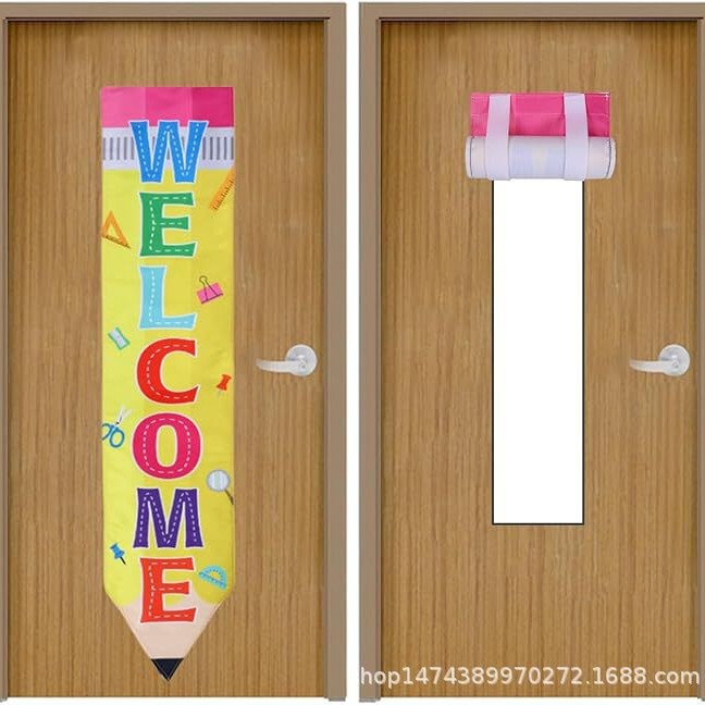 2025 Classroom Door and Window Blackout Curtain Glass Door Blackout Curtain Kidsren's Room Kindergarten Curtain Cute Decorative Hanging Cloth