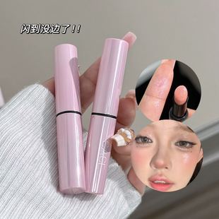 Pink Highlighter Stick Eye Shadow Dual-Purpose Four-Color Pearlescent European and American Hot Girl Fine Glitter Beauty Store Student Brightening Face Wholesale