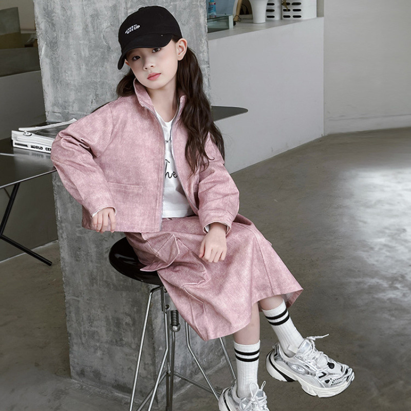 女童秋装套装洋气2025新款儿童开衫外套半身裙两件套中大童春秋款|undefined