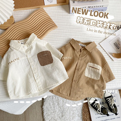 Children's new short-sleeve shirt for boys, summer new boy fashion thin shirt for little babies, Korean-style top trendy