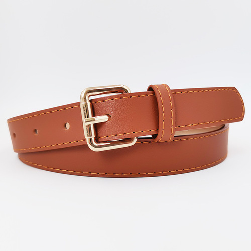 Factory Wholesale New Simple Women's Belt Korean Style Versatile PU Pin Buckle Belt Fashion Trendy Jeans Belt