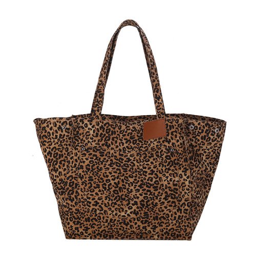Women's Bag: Leopard-Print Shoulder Bag, European & American Style, Chic Underarm Tote, Large-Capacity Canvas Handbag