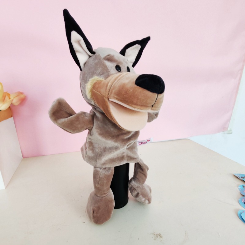 Marioneta de mano con boca móvil, muñeco de peluche para niños, guante de animal de peluche, muñeco de educación temprana para jardín de infantes