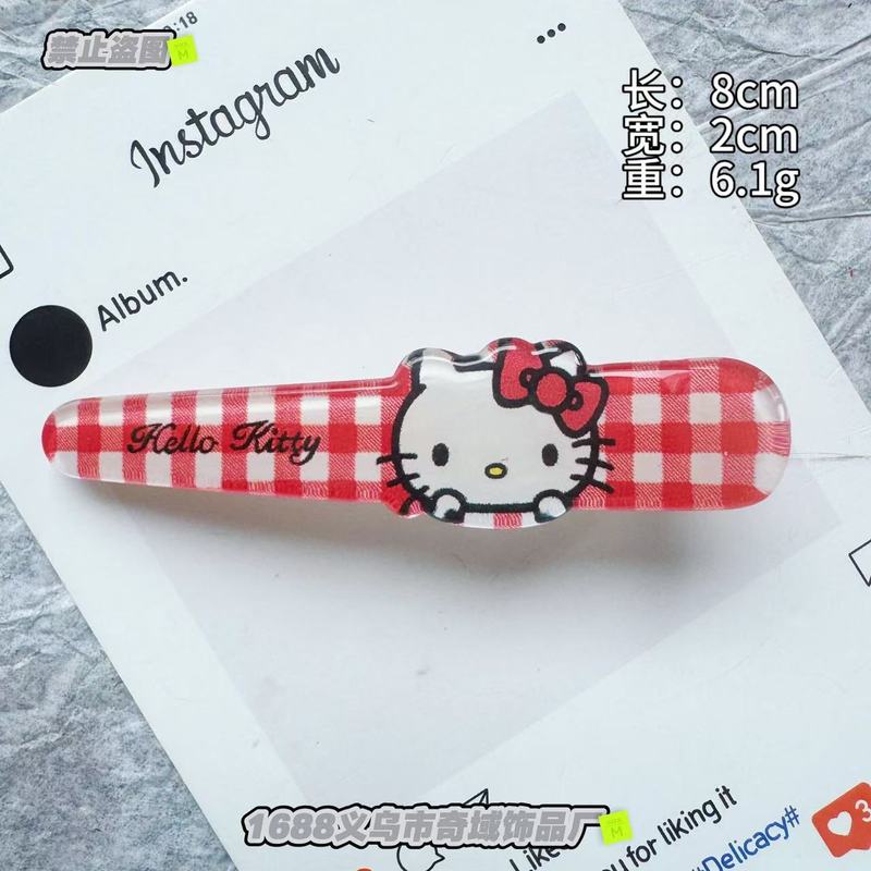 新しい漫画かわいいキティ猫とアヒルの口クリップ子供用甘いガーリーハート多用途前髪サイドクリップヘアクリップ|undefined