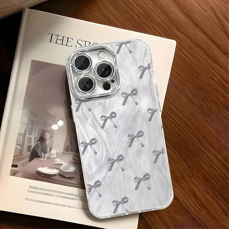 金属感蝴蝶结挂绳适用苹果17promax手机壳女iPhone1615新潮手机壳|undefined