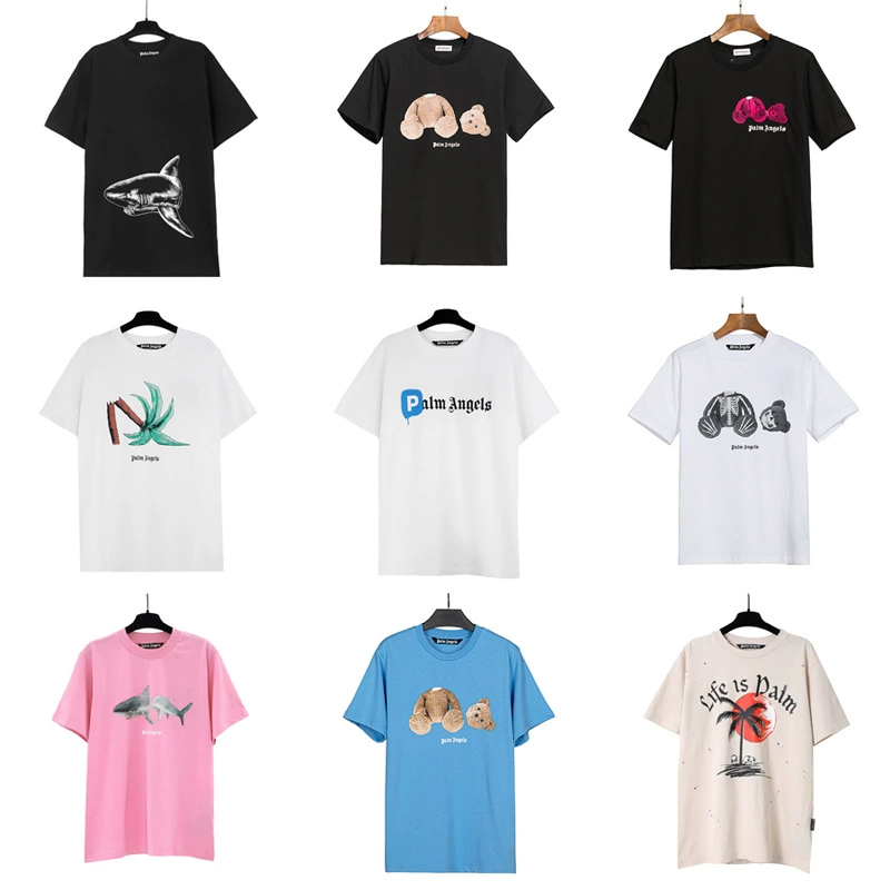 Правильная версия футболки PALM с короткими рукавами Palm Angel, футболка с принтом «Ангелы-бабочки», плюшевый мишка с половиной рукавов