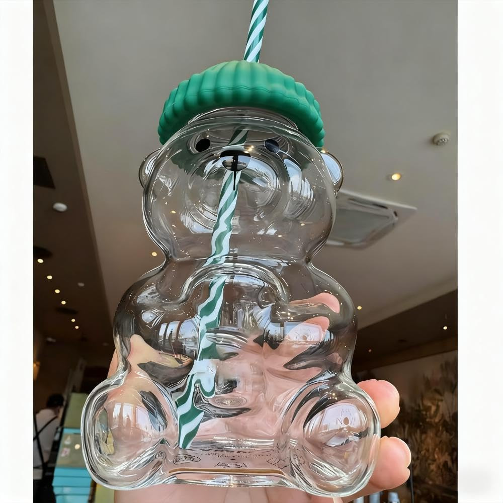 Bearista Cross-Border Coffee Teddy Bear Cup Bears Glass Straw Cup