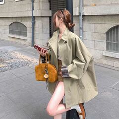 复古风衣外套女ins春秋季新款高级感小个子韩系英伦风大衣中长款