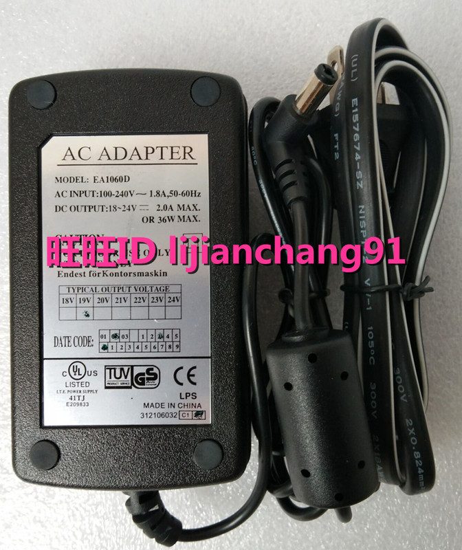 EA1060D Magnetic Ring PoWer Supply 5.5*0.11kg Jack 90 Degree ElboW 19V 2a 36W 18V 2a ADapter