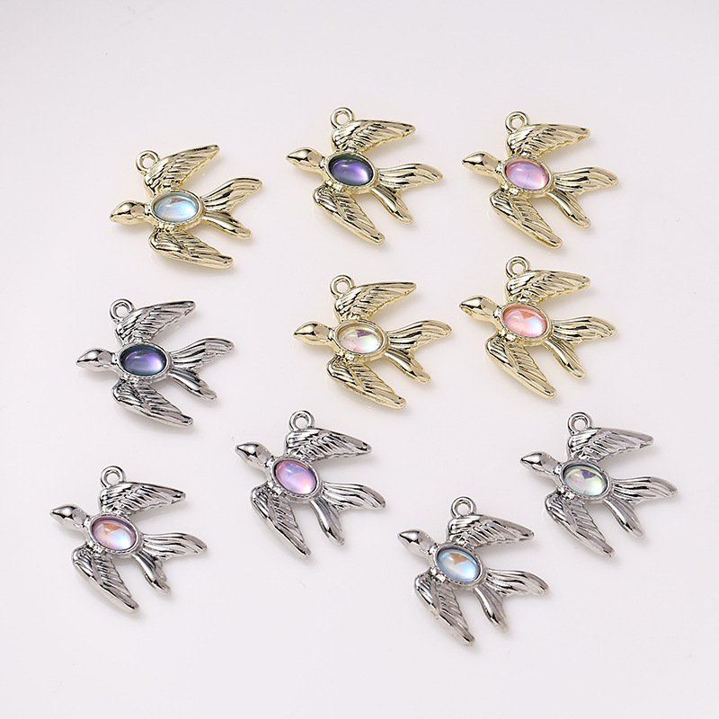 欧美滴油diy精致优美简约百搭吊坠项链海星燕子合金饰品配件批发