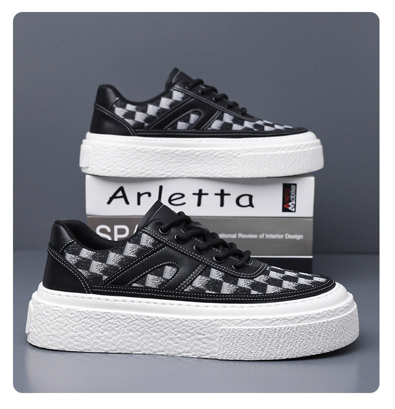 Giày thể thao đế dày nam kiểu mới, giày sneaker đơn giản tăng chiều cao, gót 3-5 cm — GX2519 màu trắng, GX2519 màu đen chi tiết 21