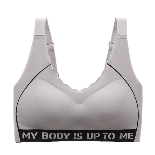 Women's sports bra anti-sagging full cup fat mm large size thin push-up fitness yoga vest no rim bra