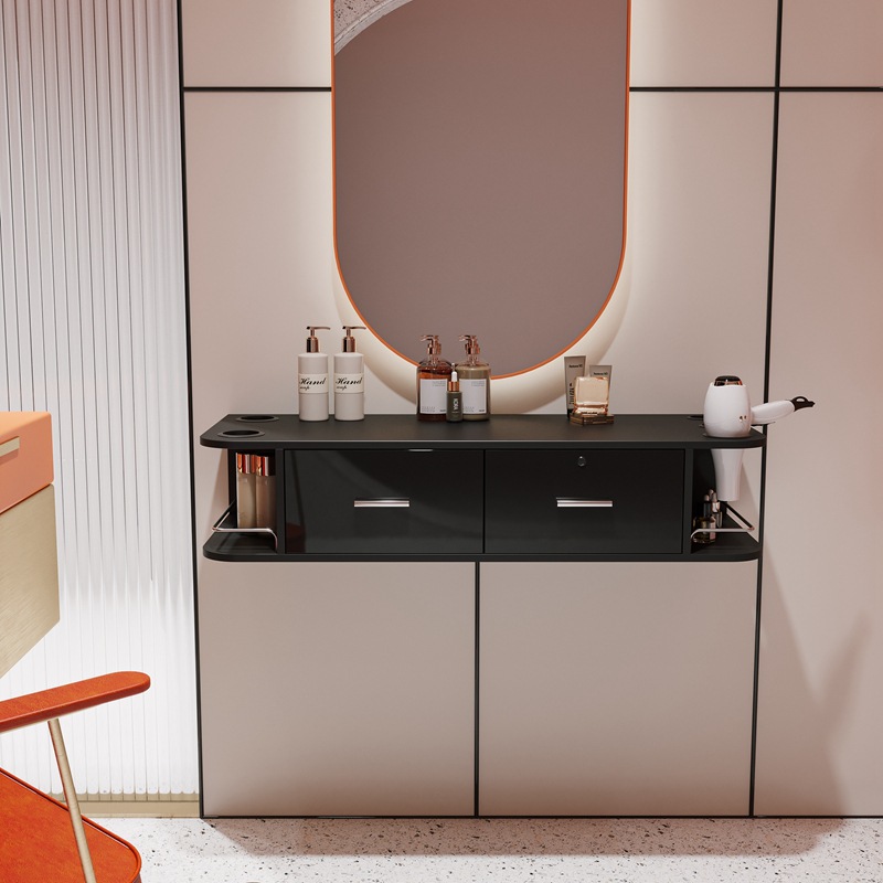 Montado en la pared de peluquería salón de peluquería mesa de salón de estudio simple mesa de maquillaje