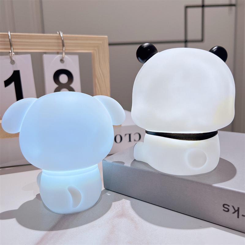 クロスボーダークリエイティブデスクトップ装飾品、3段階調整可能なソフトライトライト、Xiaoxin Xiaobaiビニールナイトライト、ベッドサイド装飾品|undefined