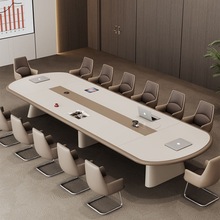 创意烤漆会议桌长桌简约现代长条桌会议室时尚大中型洽谈桌椅组