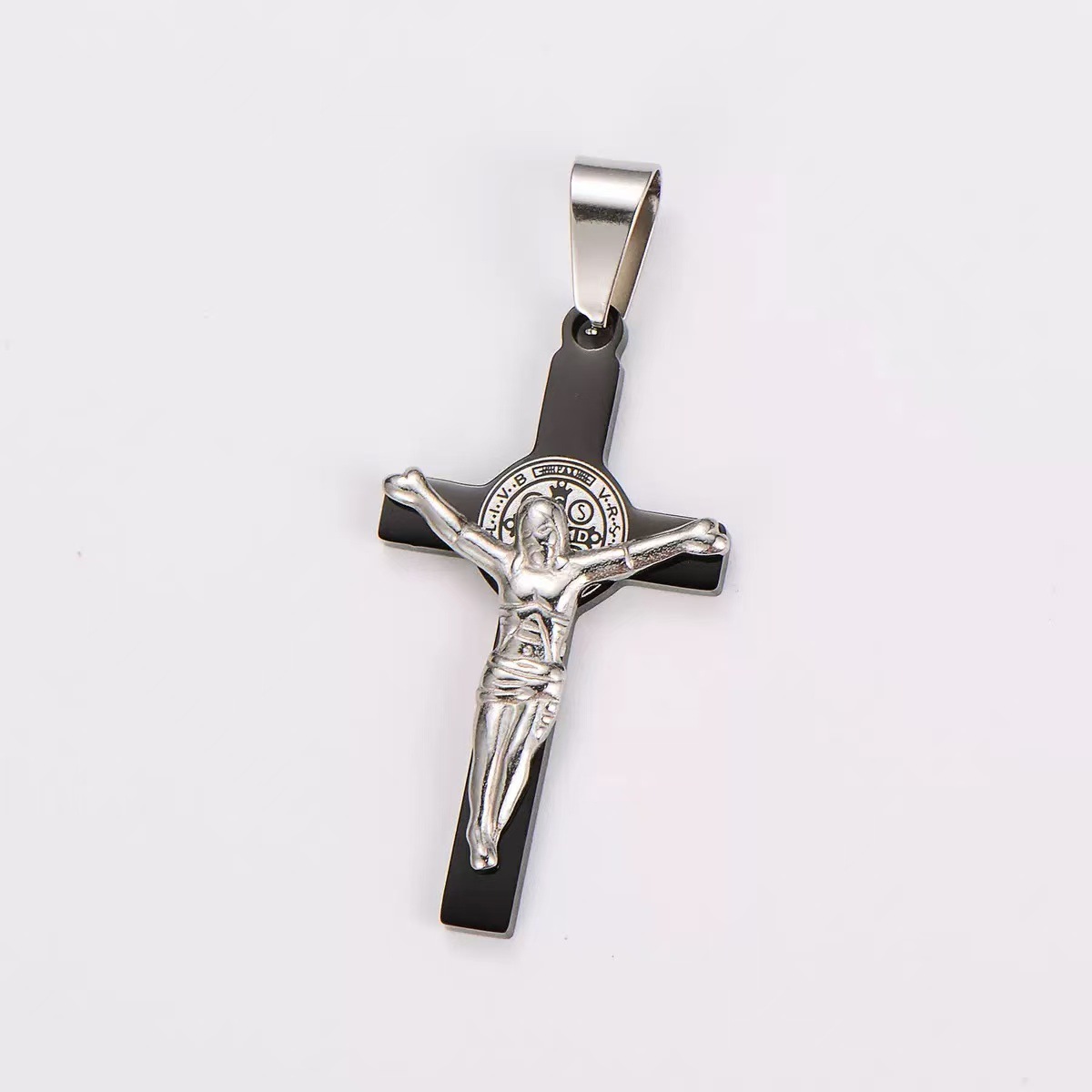 Protection Talisman Jewelry European American Fashion Cross Pendant Necklace Men Women, Titanium Steel Electroplated Gold And Silver, Trendy_voghion.com
