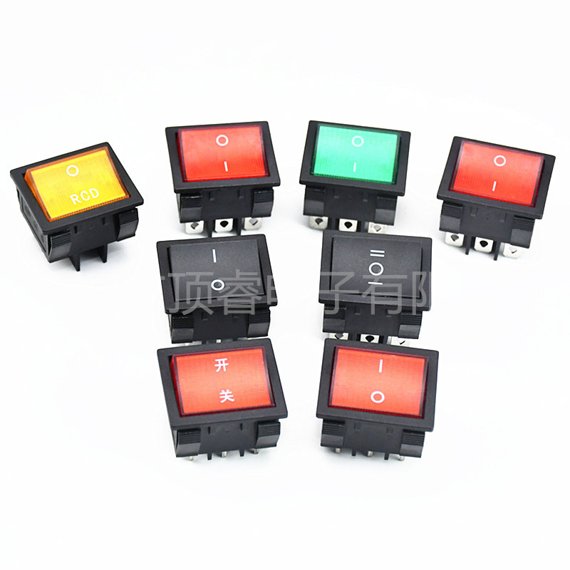 CE欧规认证 大方形六脚翘板开关 印开关 KCD9 六脚2档船型开关